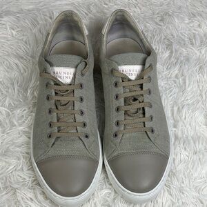 Brunello Cucinelli Taupe and Gray Sneakers
